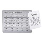 Measurement Conversion Chart with Strong Magnet Backing, KSENDALO Stainless Measurement Conversions For Cups, Tablespoons, Teaspoons, Fluid Oz and Milliliters,Silver