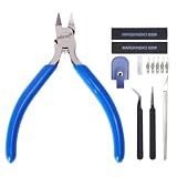 Model Building Tools Kit,6-Piece with 4.3inch Precision Model Nipper, Clean Cuts with No Whitening, for Plastic Models, Gundam, Miniatures