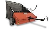 Agri-Fab 45-0492 44" Tow-Behind Lawn Sweeper, 25 cu. ft Hopper Bag Capacity; Leaf & Grass Catcher, with Adjustable Brush Height and Dump From Seat Handle