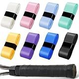 Tennis Racket Grip Tape,8 Pack Anti-Slip & Super Absorbent Dry Feel Tennis Overgrip Grip Tape,Soft PU Material,Vibration Dampening,Universal Compatibility for Tennis,Pickleball,Badminton(colorful)