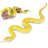 Hsxfl Realistic Fake Snakes Toy Soft Rubber Snake Realistic Keep Birds and Squirrels Away, Python Toys for Garden Gift April Fools' Day Party Favors or Halloween Decoration Props