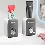 Automatic Toothpaste Dispenser for Kids, 2 PCS Toothpaste Squeezer for Kids & Family Shower Decor, is Wall Mounted Bathroom Accessories Organizer (Black, Pack-2)