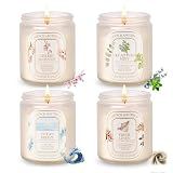 YINUO Scented Candles Gift Set – 4 Pack Natural Soy Wax Aromatherapy Candles, Eucalyptus Mint, Floral & Fresh Scents, Long-Lasting Clean Burn Candle for Home Relaxation & Birthday Gifts for Women