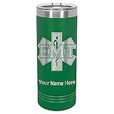 LaserGram 22oz Vacuum Insulated Skinny Tumbler, EMT Emergency Medical Technician, Personalized Engraving Included (Green)