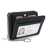 GAEKEAO Wallet Women RFID Blocking Leather Credit Card Holder Compact Small Womens Wallet with ID Window Zipper Coin Pocket