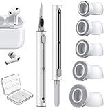 5 Pairs Replacement Ear Tips for AirPods Pro 3 Silicon Ear Buds Tips with Cleaner Pen & Portable Storage Box White（XXS/XS/S/M/L Tips+ Cleaner Pen