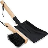 INNO STAGE Ash Shovel and Brush Set - Fireplace Tools Set Hearth Indoor Outdoor Modern Firepit Coal Shovel and Brush Kit Cleaning Tool Rust Resistant (6 * 16inch)