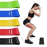 Resistance Bands for Working Out, Exercise Bands Resistance Bands Set with 5 Resistance Levels, Multi-Colored Workout Bands for Indoor & Outdoor Fitness, Leg Strength Training, Yoga (Multicolor)