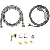Certified Appliance Accessories Dishwasher Installation Kit with Dishwasher Hose and 3 Wire Power Cord, 6 Feet, 90 Degree Plug Head