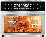 Beelicious 32QT Extra Large Air Fryer, 19-In-1 Air Fryer Toaster Oven Combo with Rotisserie and Dehydrator, Digital Convection Oven Countertop Airfryer Fit 13" Pizza, 6 Accessories, Stainless Steel