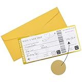 Teyomi Boarding Pass Scratch-off Gift Ticket, Golden Travel Ticket Scratch-off Card with Envelopes, Unique Travel Gift Card, Scratch & Reveal Surprise Ticket for Valentine's Day,Birthday,Girlfriends