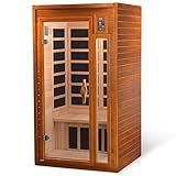 DYNAMIC SAUNAS Barcelona 1- to 2-Person Low EMF FAR Infrared Sauna with Red Light Therapy & Bluetooth Speakers | Personal Indoor Dry Heat Sauna for Home & Gym – Made from Canadian Hemlock