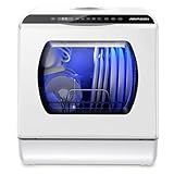 AIRMSEN Portable Countertop Dishwashers, 5 Washing Programs Mini Dishwashers with 5 L Built-in Water Tank and Double-layered Glass Door, No Hookup Needed for Home, Apartments & RVs