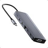 Anker Laptop Docking Station, 14 in 1 USB C Hub, Triple Display with 2 x 4K HDMI, 1080p VGA, 80W Power Delivery, 5Gbps USB-A/C Data Ports for MacBook, Dell XPS and More (Charger not Included)