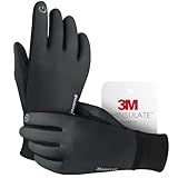 Deemii Winter Gloves Men Women Made with 3M Thinsulate, Lightweight Thermal Warm Gloves for Cold Weather with Touch Screen Fingers, Water Resistant Running Gloves for Cycling, Hiking, Driving