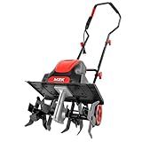 MZK 16-Inch 13.5-Amp Corded Electric Tiller/Cultivator, 8-inch tillling Depth with Adjustable Wheels, Foldable Electric Rototiller for Lawn/Yard/Garden Soil Digging,TC16A08
