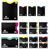 RFID Blocking Sleeves | 14 Credit Card Holders, 4 Passport Protectors | Slim Water-Resistant Tear-Resistant | Anti-Theft Identity Protection
