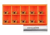 Accusize Industrial Tools APKT11T3 TiN Coated Carbide Inserts for Machining Steel, 10 Pc Set, 0056-1130