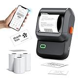Label Maker with 3 Tapes, M100 Barcode Label Printer, Versatile App with 2000 Icons and 300 Templates, Address Label Printer for Small Business, Office, Home, School, Black