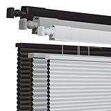 No Drill No Tools Cellular Shades for Windows, Top Down Bottom Up Honeycomb Blinds, Blackout Cordless Window Blinds for Indoor Windows, Easy to Install,Blackout-white28.5" W X 48" H