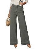 Dokotoo Women's Jeans for Women Wide Leg Stretch Denim Pants Green Size 10