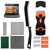 MiToBeLe Heavy Duty Oven Cleaner Brush Set,Oven Cleaning Kits,Oven Cleaning Tools Accessories with Razor Blade Scraper,Crevice Cleaning Brush,Pumice Stone,Microfiber Cleaning Cloth,Scrub Sponges