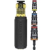 Klein Tools 32910 Impact Driver, 7-in-1 SAE Impact Socket Set with Handle, Flip Socket with 1/4, 5/16, 3/8, 7/16, 1/2 and 9/16-Inch Nut Driver Sizes and 1/4-Inch Bit Holder