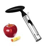 Stainless Steel Apple Corer Tool - Easy Push Design for Quick Coring, Non-Slip Handle - Fruit & Vegetable Seed Remover, Dishwasher Safe (Black)