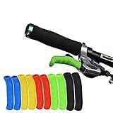 Juscycling Brake Lever Grip, Anti-Slip Shock-Absorbing and Comfortable, Silicone Sleeve Universal Brake Handle Protection Covers Grips for Road and Mountain Bike, MTB, BMX Bicycle, 2 Pairs (Black)