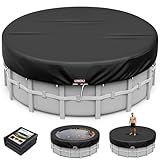 LXKCKJ 10 Ft Round Pool Cover, Solar Pool Covers for Above Ground Pools, Summer Pool Cover Protector with Cover Accessories, Round Hot Tub Cover Ideal for Waterproof and Dustproof (Black)