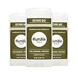 HUMBLE BRANDS Original Formula Aluminum-free Deodorant. Long Lasting Odor Control with Baking Soda and Essential Oils, Texas Cedarwood and Grapefruit, Pack of 3