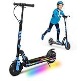 Electric Scooter for Kids, 200W Motor, 12 MPH & 12 Mile Range, Foldable Kick Scooter with Safe Non-Zero Start, Dual Brakes, Maxload 220 lbs, 8'' Honeycomb Tires, for Commuting, School, Teens' Gift