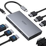 USB C Docking Station Dual Monitor for HP,Laptop Docking Station 3 Monitors