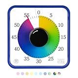 Visual Timer 7.5 inch; 60 Minute 1 Hour Countdown Timer for Kids Classroom Teaching Tool Home Office Meeting, Mechanical Countdown Clock for Exam Time Management Magnetic, Navy Blue with Colorful Disc