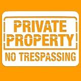 Private Property No Trespassing Stencil for Painting, 2-Pack, 14" x 10"