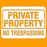 Private Property No Trespassing Reusable Stencil Template for Painting/Spraying Large Warning Sign on Wooden Plaque | 2-Pack, 14" x 10"