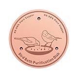 BKMAMLAB 1-Pack 99.99% Pure Copper Bird Bath Purification Disk,Copper Disc with Stable Triple-Point Support,Fits All Outdoor Bird Baths(Round)
