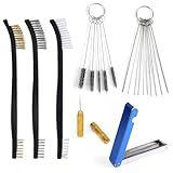 lasuroa Carburetor Cleaning Kit, Torch Tip Cleaner Set 13 Cleaning Wires Set 8 Nylon Brushes 10 Needles 1 Sharp Pick Carb Cleaner Tools for Lawnmower Motorcycle ATV Chainsaw Spray Guns