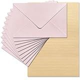 Tuhangcc Premium Velvet-Touch Stationery Set with Unique Design Colors - Best Paper and Elegant 4x6 Envelopes (24 Writing Sheets + 12 Envelopes) for Love Letters and Party Invitations (Pink)