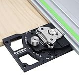 GOINGMAKE Adjustable Angle Track Saw Square with -60° to 60° Quick Positive Angle Stop,Guide Rail Square,Protractor,90 Degree Right Angle Rail Square Guide Compatible with Festool and Makita