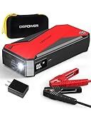 DBPOWER Peak 3000A 18000mAh Portable Car Jump Starter (up to 8.0L Gas, 6.0L Diesel Engine) Battery Booster with Smart Charging Port, Compass, LCD Screen and LED Light (Black/Red)