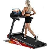 UMAY Treadmills for Home with 15% Incline, 7-Layer Shock-Absorbing Foldable Treadmill with Led Screen & Handle Bar Up to 400lbs Capacity, 3.0HP Walking Pad Treadmill Lower Noise/0.6-7.5MPH