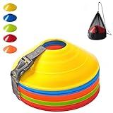 Flexible Soccer Cones (Pack 25, Multi Colors) with Mesh Bag & Strap, Unbreakable Sports Cones for Soccer, Basketball, Football Training Equipment, Agility Soccer Cones for Drills Training