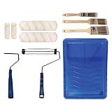 Pro Grade Paint Roller Kit, Paint Brushes, 4" & 9" Roller Covers for Walls