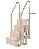 VEVOR Swimming Pool Ladder, 4-Step Double Handrails Stairs with Non-Slip Heavy Duty Steps, Max Load Capacity 400 lbs, for 48-54 in Inground & Above-Ground Pools of Any Decking Surface, Taupe