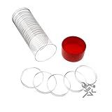 OnFireGuy Plastic Capsule Tube with 20 AirTite Coin Holders, Red Lid, Coin Storage Tube & Holders for 1oz Silver Eagle, Panda, Libertad, Kangaroo