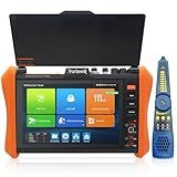 Rsrteng CCTV Tester 8K 32MP 12MP IP Camera Tester,POE++ Max 90W POE Camera Test 8MP TVI/CVI/AHD/SDI/CVBS Cable Test DMM TDR Network Tools Gigabit SFP Port HD WiFi