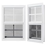 WRISIN 2 Pack Shed Windows 24" x 36" H Flush Mount, White Household Windows for Playhouses, Barns, Chicken Coop