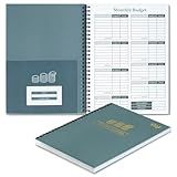 Monthly Budget Planner Book 2025 (Undated) with 12 Pockets for Income, Debt, Saving, Expense and Bill Tracker Organizer, Financial Planner for Men and Women, Dark Green, Spiral Design