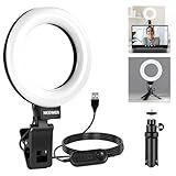 NEEWER Basic 5" Ring Light for Video Conference Lighting, Clip on Light Kit with Desk Tripod Stand for Monitor Laptop Computer Zoom Call Live Streaming Remote Working Learning Video Recording, BR60